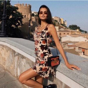 RAT AND BOA FLORAL EMBROIDERED MINI DRESS